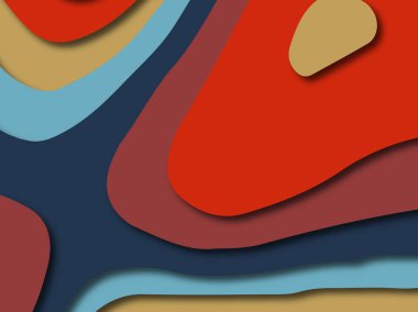 Renkli oyma sanat. Kağıt arka plan şekilleri kesim kağıdı ile kesin. İş sunumları, el ilanları, afişler, davetler için şablon tasarım düzen