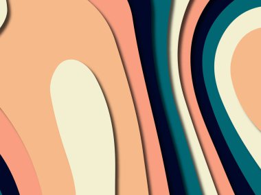 Renkli oyma sanat. Kağıt arka plan şekilleri kesim kağıdı ile kesin. İş sunumları, el ilanları, afişler, davetler için şablon tasarım düzen