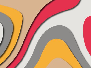 Renkli oyma sanat. Kağıt arka plan şekilleri kesim kağıdı ile kesin. İş sunumları, el ilanları, afişler, davetler için şablon tasarım düzen