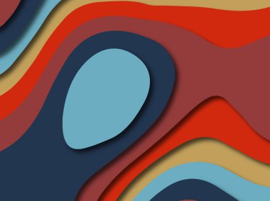 Renkli oyma sanat. Kağıt arka plan şekilleri kesim kağıdı ile kesin. İş sunumları, el ilanları, afişler, davetler için şablon tasarım düzen