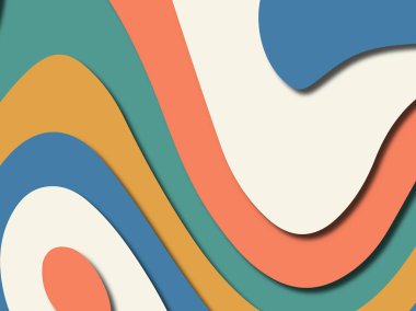 Renkli oyma sanat. Kağıt arka plan şekilleri kesim kağıdı ile kesin. İş sunumları, el ilanları, afişler, davetler için şablon tasarım düzen