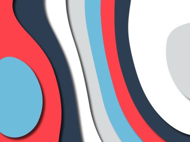 Renkli oyma sanat. Kağıt arka plan şekilleri kesim kağıdı ile kesin. İş sunumları, el ilanları, afişler, davetler için şablon tasarım düzen