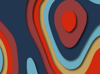 Renkli oyma sanat. Kağıt arka plan şekilleri kesim kağıdı ile kesin. İş sunumları, el ilanları, afişler, davetler için şablon tasarım düzen