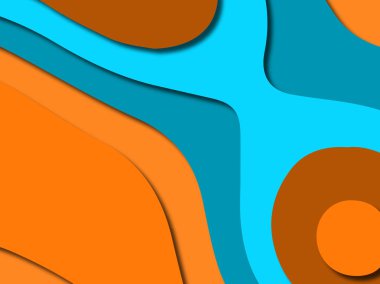 Renkli oyma sanat. Kağıt arka plan şekilleri kesim kağıdı ile kesin. İş sunumları, el ilanları, afişler, davetler için şablon tasarım düzen