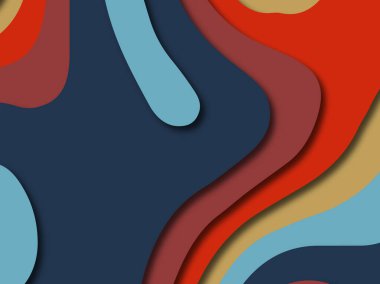 Renkli oyma sanat. Kağıt arka plan şekilleri kesim kağıdı ile kesin. İş sunumları, el ilanları, afişler, davetler için şablon tasarım düzen