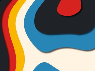 Renkli oyma sanat. Kağıt arka plan şekilleri kesim kağıdı ile kesin. İş sunumları, el ilanları, afişler, davetler için şablon tasarım düzen