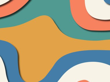 Renkli oyma sanat. Kağıt arka plan şekilleri kesim kağıdı ile kesin. İş sunumları, el ilanları, afişler, davetler için şablon tasarım düzen