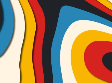 Renkli oyma sanat. Kağıt arka plan şekilleri kesim kağıdı ile kesin. İş sunumları, el ilanları, afişler, davetler için şablon tasarım düzen