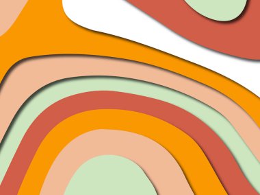 Renkli oyma sanat. Kağıt arka plan şekilleri kesim kağıdı ile kesin. İş sunumları, el ilanları, afişler, davetler için şablon tasarım düzen