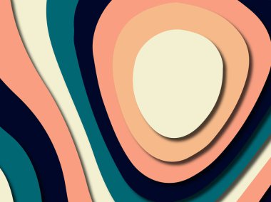 Renkli oyma sanat. Kağıt arka plan şekilleri kesim kağıdı ile kesin. İş sunumları, el ilanları, afişler, davetler için şablon tasarım düzen