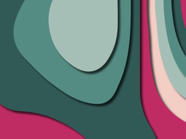 Renkli oyma sanat. Kağıt arka plan şekilleri kesim kağıdı ile kesin. İş sunumları, el ilanları, afişler, davetler için şablon tasarım düzen