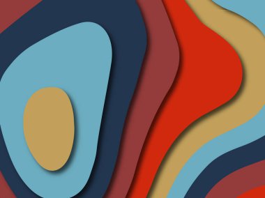 Renkli oyma sanat. Kağıt arka plan şekilleri kesim kağıdı ile kesin. İş sunumları, el ilanları, afişler, davetler için şablon tasarım düzen