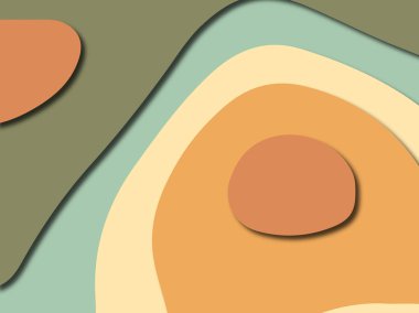 Renkli oyma sanat. Kağıt arka plan şekilleri kesim kağıdı ile kesin. İş sunumları, el ilanları, afişler, davetler için şablon tasarım düzen