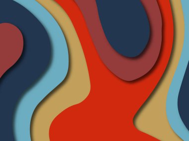 Renkli oyma sanat. Kağıt arka plan şekilleri kesim kağıdı ile kesin. İş sunumları, el ilanları, afişler, davetler için şablon tasarım düzen