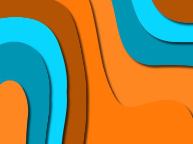 Renkli oyma sanat. Kağıt arka plan şekilleri kesim kağıdı ile kesin. İş sunumları, el ilanları, afişler, davetler için şablon tasarım düzen