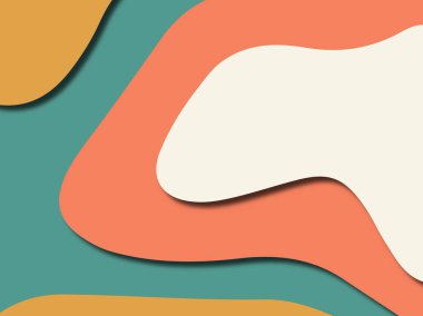 Renkli oyma sanat. Kağıt arka plan şekilleri kesim kağıdı ile kesin. İş sunumları, el ilanları, afişler, davetler için şablon tasarım düzen