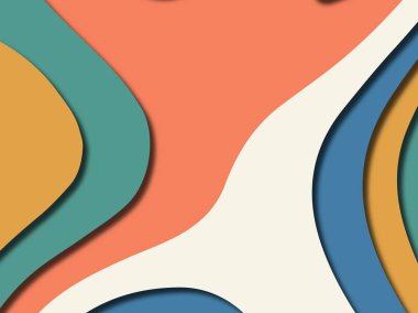 Renkli oyma sanat. Kağıt arka plan şekilleri kesim kağıdı ile kesin. İş sunumları, el ilanları, afişler, davetler için şablon tasarım düzen