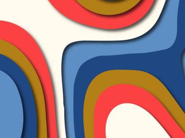 Renkli oyma sanat. Kağıt arka plan şekilleri kesim kağıdı ile kesin. İş sunumları, el ilanları, afişler, davetler için şablon tasarım düzen