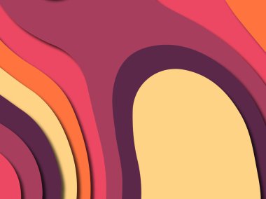 Renkli oyma sanat. Kağıt arka plan şekilleri kesim kağıdı ile kesin. İş sunumları, el ilanları, afişler, davetler için şablon tasarım düzen