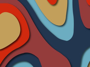 Renkli oyma sanat. Kağıt arka plan şekilleri kesim kağıdı ile kesin. İş sunumları, el ilanları, afişler, davetler için şablon tasarım düzen