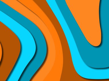 Renkli oyma sanat. Kağıt arka plan şekilleri kesim kağıdı ile kesin. İş sunumları, el ilanları, afişler, davetler için şablon tasarım düzen