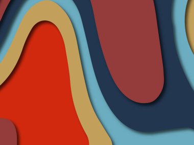 Renkli oyma sanat. Kağıt arka plan şekilleri kesim kağıdı ile kesin. İş sunumları, el ilanları, afişler, davetler için şablon tasarım düzen