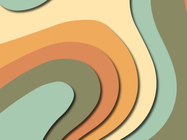 Renkli oyma sanat. Kağıt arka plan şekilleri kesim kağıdı ile kesin. İş sunumları, el ilanları, afişler, davetler için şablon tasarım düzen