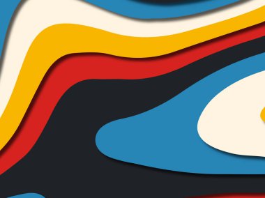 Renkli oyma sanat. Kağıt arka plan şekilleri kesim kağıdı ile kesin. İş sunumları, el ilanları, afişler, davetler için şablon tasarım düzen