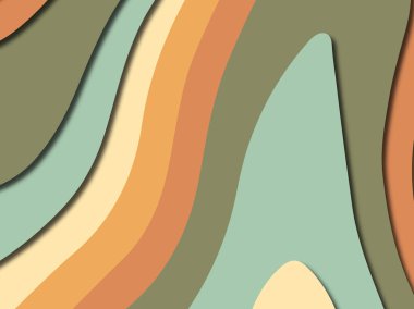 Renkli oyma sanat. Kağıt arka plan şekilleri kesim kağıdı ile kesin. İş sunumları, el ilanları, afişler, davetler için şablon tasarım düzen