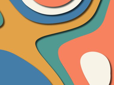 Renkli oyma sanat. Kağıt arka plan şekilleri kesim kağıdı ile kesin. İş sunumları, el ilanları, afişler, davetler için şablon tasarım düzen