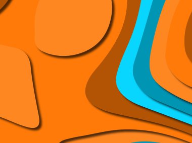 Renkli oyma sanat. Kağıt arka plan şekilleri kesim kağıdı ile kesin. İş sunumları, el ilanları, afişler, davetler için şablon tasarım düzen