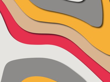 Renkli oyma sanat. Kağıt arka plan şekilleri kesim kağıdı ile kesin. İş sunumları, el ilanları, afişler, davetler için şablon tasarım düzen