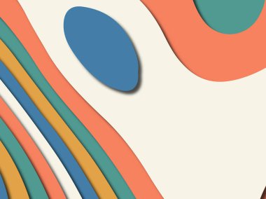 Renkli oyma sanat. Kağıt arka plan şekilleri kesim kağıdı ile kesin. İş sunumları, el ilanları, afişler, davetler için şablon tasarım düzen