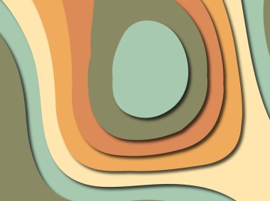 Renkli oyma sanat. Kağıt arka plan şekilleri kesim kağıdı ile kesin. İş sunumları, el ilanları, afişler, davetler için şablon tasarım düzen