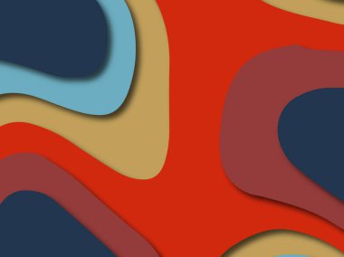 Renkli oyma sanat. Kağıt arka plan şekilleri kesim kağıdı ile kesin. İş sunumları, el ilanları, afişler, davetler için şablon tasarım düzen