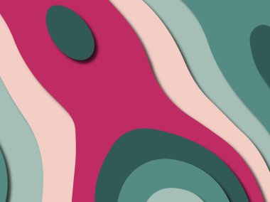 Renkli oyma sanat. Kağıt arka plan şekilleri kesim kağıdı ile kesin. İş sunumları, el ilanları, afişler, davetler için şablon tasarım düzen