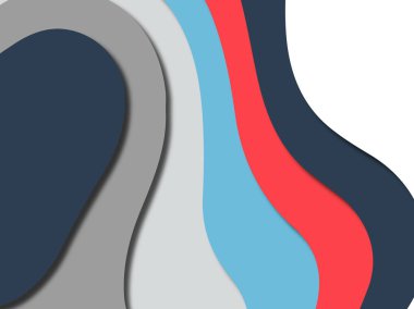 Renkli oyma sanat. Kağıt arka plan şekilleri kesim kağıdı ile kesin. İş sunumları, el ilanları, afişler, davetler için şablon tasarım düzen