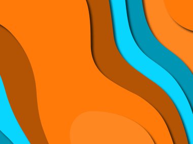 Renkli oyma sanat. Kağıt arka plan şekilleri kesim kağıdı ile kesin. İş sunumları, el ilanları, afişler, davetler için şablon tasarım düzen