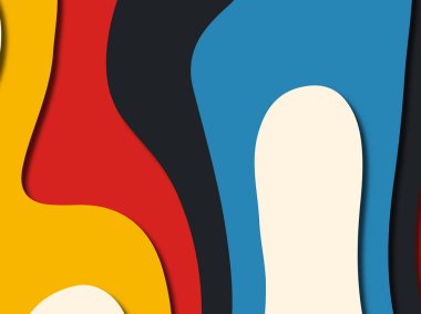 Renkli oyma sanat. Kağıt arka plan şekilleri kesim kağıdı ile kesin. İş sunumları, el ilanları, afişler, davetler için şablon tasarım düzen