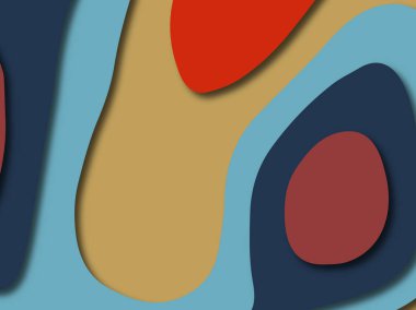 Renkli oyma sanat. Kağıt arka plan şekilleri kesim kağıdı ile kesin. İş sunumları, el ilanları, afişler, davetler için şablon tasarım düzen