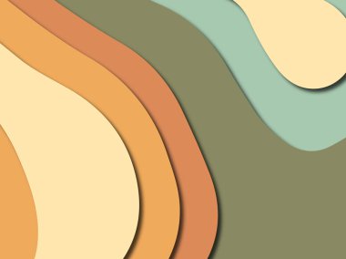 Renkli oyma sanat. Kağıt arka plan şekilleri kesim kağıdı ile kesin. İş sunumları, el ilanları, afişler, davetler için şablon tasarım düzen