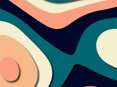 Renkli oyma sanat. Kağıt arka plan şekilleri kesim kağıdı ile kesin. İş sunumları, el ilanları, afişler, davetler için şablon tasarım düzen