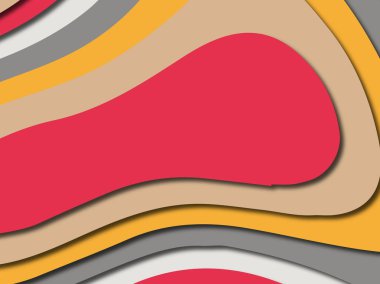 Renkli oyma sanat. Kağıt arka plan şekilleri kesim kağıdı ile kesin. İş sunumları, el ilanları, afişler, davetler için şablon tasarım düzen