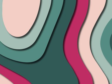 Renkli oyma sanat. Kağıt arka plan şekilleri kesim kağıdı ile kesin. İş sunumları, el ilanları, afişler, davetler için şablon tasarım düzen