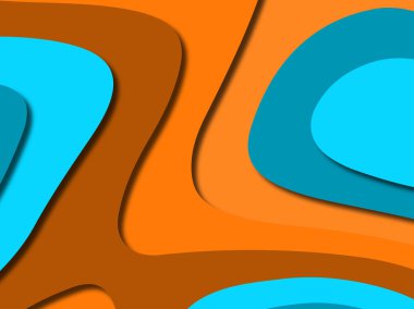 Renkli oyma sanat. Kağıt arka plan şekilleri kesim kağıdı ile kesin. İş sunumları, el ilanları, afişler, davetler için şablon tasarım düzen