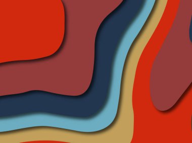 Renkli oyma sanat. Kağıt arka plan şekilleri kesim kağıdı ile kesin. İş sunumları, el ilanları, afişler, davetler için şablon tasarım düzen