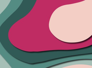 Renkli oyma sanat. Kağıt arka plan şekilleri kesim kağıdı ile kesin. İş sunumları, el ilanları, afişler, davetler için şablon tasarım düzen