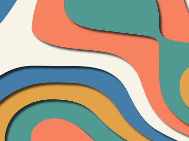 Renkli oyma sanat. Kağıt arka plan şekilleri kesim kağıdı ile kesin. İş sunumları, el ilanları, afişler, davetler için şablon tasarım düzen