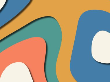 Renkli oyma sanat. Kağıt arka plan şekilleri kesim kağıdı ile kesin. İş sunumları, el ilanları, afişler, davetler için şablon tasarım düzen