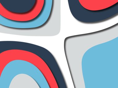 Renkli oyma sanat. Kağıt arka plan şekilleri kesim kağıdı ile kesin. İş sunumları, el ilanları, afişler, davetler için şablon tasarım düzen